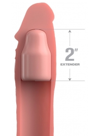 Телесная насадка-удлинитель 2 Inch Silicone X-tension with Strap - 20,3 см. - Pipedream - в Ачинске купить с доставкой