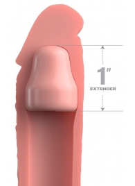 Телесная насадка-удлинитель 1 Inch Silicone X-tension - 17,8 см. - Pipedream - в Ачинске купить с доставкой