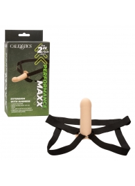 Телесный фаллопротез из силикона Extension with Harness - 15,75 см. - California Exotic Novelties - купить с доставкой в Ачинске