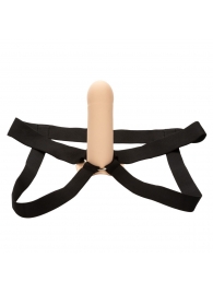 Телесный фаллопротез из силикона Extension with Harness - 15,75 см. - California Exotic Novelties - купить с доставкой в Ачинске