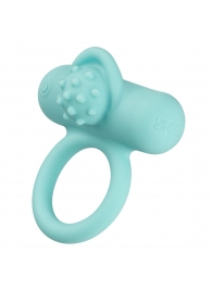 Аквамариновое эрекционное виброкольцо Silicone Rechargeable Nubby Lover’s Delight - California Exotic Novelties - в Ачинске купить с доставкой