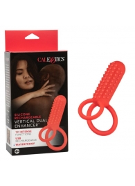 Красное эрекционное кольцо Silicone Rechargeable Vertical Dual Enhancer - California Exotic Novelties - в Ачинске купить с доставкой