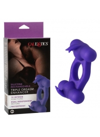 Фиолетовое эрекционное виброкольцо с двумя моторами Silicone Rechargeable Triple Orgasm Enhancer - California Exotic Novelties - в Ачинске купить с доставкой