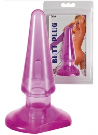 Фиолетовая анальная пробка BUTT PLUG - 9,5 см. - Toyfa Basic