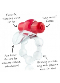 Виброкольцо с язычком и красным виброэлементом Overtime - Screaming O - в Ачинске купить с доставкой