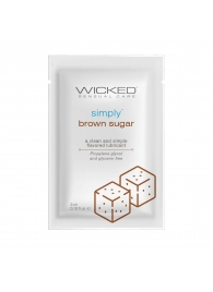 Саше лубриканта на водной основе Simply Aqua Brown Sugar с ароматом коричневого сахара - 3 мл. - Wicked - купить с доставкой в Ачинске