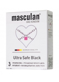 Ультрапрочные презервативы Masculan Ultra Safe Black - 3 шт. - Masculan - купить с доставкой в Ачинске