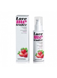 Съедобное согревающее массажное масло Love Me Tender Strawberry с ароматом клубники - 100 мл. - Love to Love - купить с доставкой в Ачинске