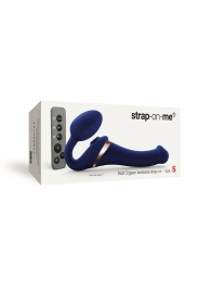 Синий безремневой страпон Multi Orgasm Size S с клиторальной стимуляцией - Strap-on-me - купить с доставкой в Ачинске