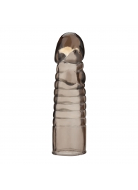 Дымчатая насадка-удлинитель Ribbed Realistic Penis Enhancing Sleeve Extension - 15,2 см. - BlueLine - в Ачинске купить с доставкой