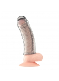 Текстурированная насадка на пенис Clear Textured Penis Enhancing Sleeve Extension - 16,5 см. - BlueLine - в Ачинске купить с доставкой