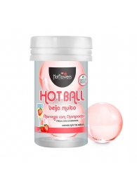 Лубрикант на масляной основе Hot Ball Beija Muito с ароматом клубники и шампанского (2 шарика по 3 гр.) - HotFlowers - купить с доставкой в Ачинске