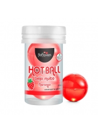 Лубрикант на масляной основе Hot Ball Beija Muito с ароматом клубники (2 шарика по 3 гр.) - HotFlowers - купить с доставкой в Ачинске