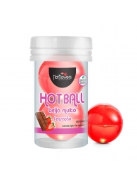 Лубрикант на масляной основе Hot Ball Beija Muito с ароматом шоколада и клубники (2 шарика по 3 гр.) - HotFlowers - купить с доставкой в Ачинске