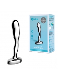 Стальной стимулятор простаты Stainless Steel Prostate Plug - 11,5 см. - b-Vibe - в Ачинске купить с доставкой