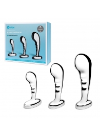 Набор из 3 стальных стимуляторов простаты Stainless Steel P-spot Training Set - b-Vibe - в Ачинске купить с доставкой