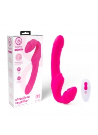 Розовый безремневой страпон на радиоуправлении Strapless Together - 22 см. - Together Toy - купить с доставкой в Ачинске