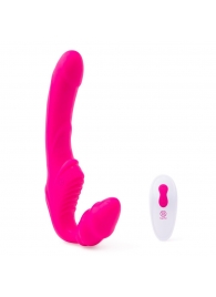 Розовый безремневой страпон на радиоуправлении Strapless Together - 22 см. - Together Toy - купить с доставкой в Ачинске