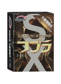 Суженные к основанию презервативы Sagami Xtreme COBRA - 3 шт. - Sagami - купить с доставкой в Ачинске