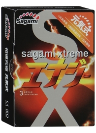 Презервативы Sagami Xtreme ENERGY с ароматом энергетика - 3 шт. - Sagami - купить с доставкой в Ачинске