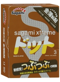 Презервативы Sagami Xtreme FEEL UP с точечной текстурой и линиями прилегания - 3 шт. - Sagami - купить с доставкой в Ачинске