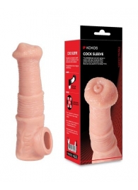 Телесная фантазийная насадка на член Cock Sleeve Size M - KOKOS - в Ачинске купить с доставкой