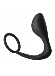 Черное эрекционное кольцо с анальной пробкой Anal Plug With Cockring - Dream Toys - в Ачинске купить с доставкой