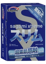 Розовые презервативы Sagami Xtreme FEEL FIT 3D - 3 шт. - Sagami - купить с доставкой в Ачинске