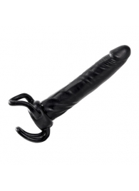 Чёрная насадка-фаллос для двойного проникновения INFLATABLE DILDO SLIM DONG  - 13,5 см. - Toyz4lovers - в Ачинске купить с доставкой