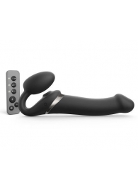 Черный безремневой страпон Multi Orgasm Size L с клиторальной стимуляцией - Strap-on-me - купить с доставкой в Ачинске