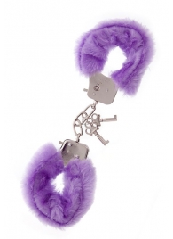 Фиолетовые меховые наручники METAL HANDCUFF WITH PLUSH LAVENDER - Dream Toys - купить с доставкой в Ачинске