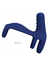 Синяя вибронасадка на пенис Vibrating Penis Sling - Baile - в Ачинске купить с доставкой