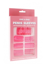 Набор из 7 розовых насадок на пенис ONE-A-DAY PENIS SLEEVES PINK - Seven Creations - в Ачинске купить с доставкой
