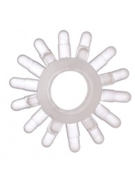 Прозрачное гелевое эрекционное кольцо с шипиками - Toyfa Basic - в Ачинске купить с доставкой