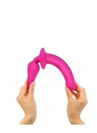 Ярко-розовый двусторонний фаллоимитатор Switch Plug-In Semi-Realistic Size L - Strap-on-me