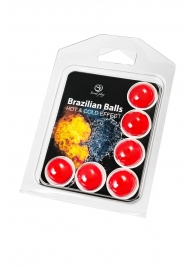 Набор из 6 шариков с массажным маслом Brazilian Balls с охлаждающим и разогревающим эффектом - Secret Play - купить с доставкой в Ачинске