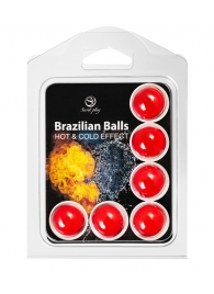 Набор из 6 шариков с массажным маслом Brazilian Balls с охлаждающим и разогревающим эффектом - Secret Play - купить с доставкой в Ачинске