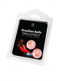 Набор из 2 шариков с массажным маслом Brazilian Balls с тройным эффектом - Secret Play - купить с доставкой в Ачинске