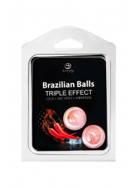 Набор из 2 шариков с массажным маслом Brazilian Balls с тройным эффектом - Secret Play - купить с доставкой в Ачинске