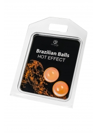 Набор из 2 шариков с массажным маслом Brazilian Balls с разогревающим эффектом - Secret Play - купить с доставкой в Ачинске