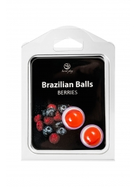 Набор из 2 шариков с массажным маслом Brazilian Balls с ароматом ягод - Secret Play - купить с доставкой в Ачинске