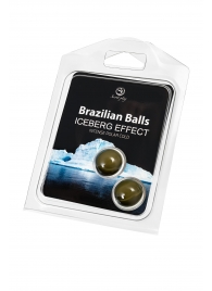 Набор из 2 шариков с массажным маслом Brazilian Balls с ледяным эффектом - Secret Play - купить с доставкой в Ачинске