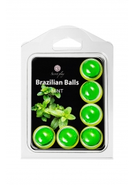 Набор из 6 шариков с массажным маслом Brazilian Balls с ароматом мяты - Secret Play - купить с доставкой в Ачинске