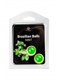 Набор из 2 шариков с массажным маслом Brazilian Balls с ароматом мяты - Secret Play - купить с доставкой в Ачинске