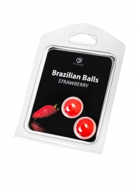 Набор из 2 шариков с массажным маслом Brazilian Balls с ароматом клубники - Secret Play - купить с доставкой в Ачинске