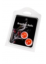 Набор из 2 шариков с массажным маслом Brazilian Balls с ароматом вишни - Secret Play - купить с доставкой в Ачинске