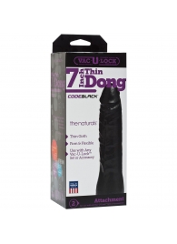 Насадка-фаллоимитатор для страпон-систем Vac-U-Lock CodeBlack 7 Inch Thin Dong - 18,3 см. - Doc Johnson - купить с доставкой в Ачинске