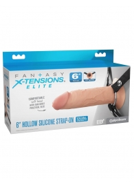 Полый страпон на ремнях 6’’ Hollow Silicone Strap-on - Pipedream - купить с доставкой в Ачинске