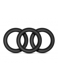 Набор из 3 черных эрекционных колец Black Small Penis Rings - Blush Novelties - в Ачинске купить с доставкой