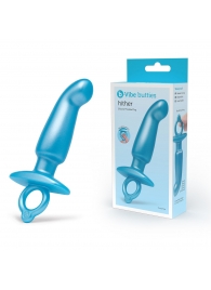 Голубая анальная пробка для массажа простаты Hither Silicone Prostate Plug - 14,3 см. - b-Vibe - в Ачинске купить с доставкой